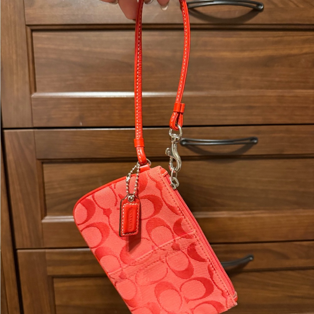 Coach Coral Wristlet Clutch